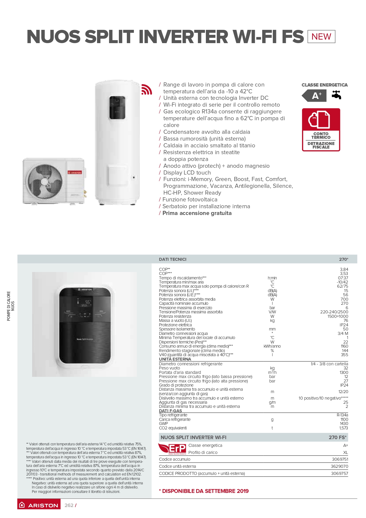 NOUS SPLIT INVESTER WIFI FS 270 bơm nhiệt heat pump ariston nước nóng trung tâm châu âu