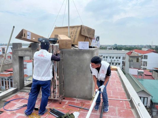 Lắp đặt heatpump và lọc tổng